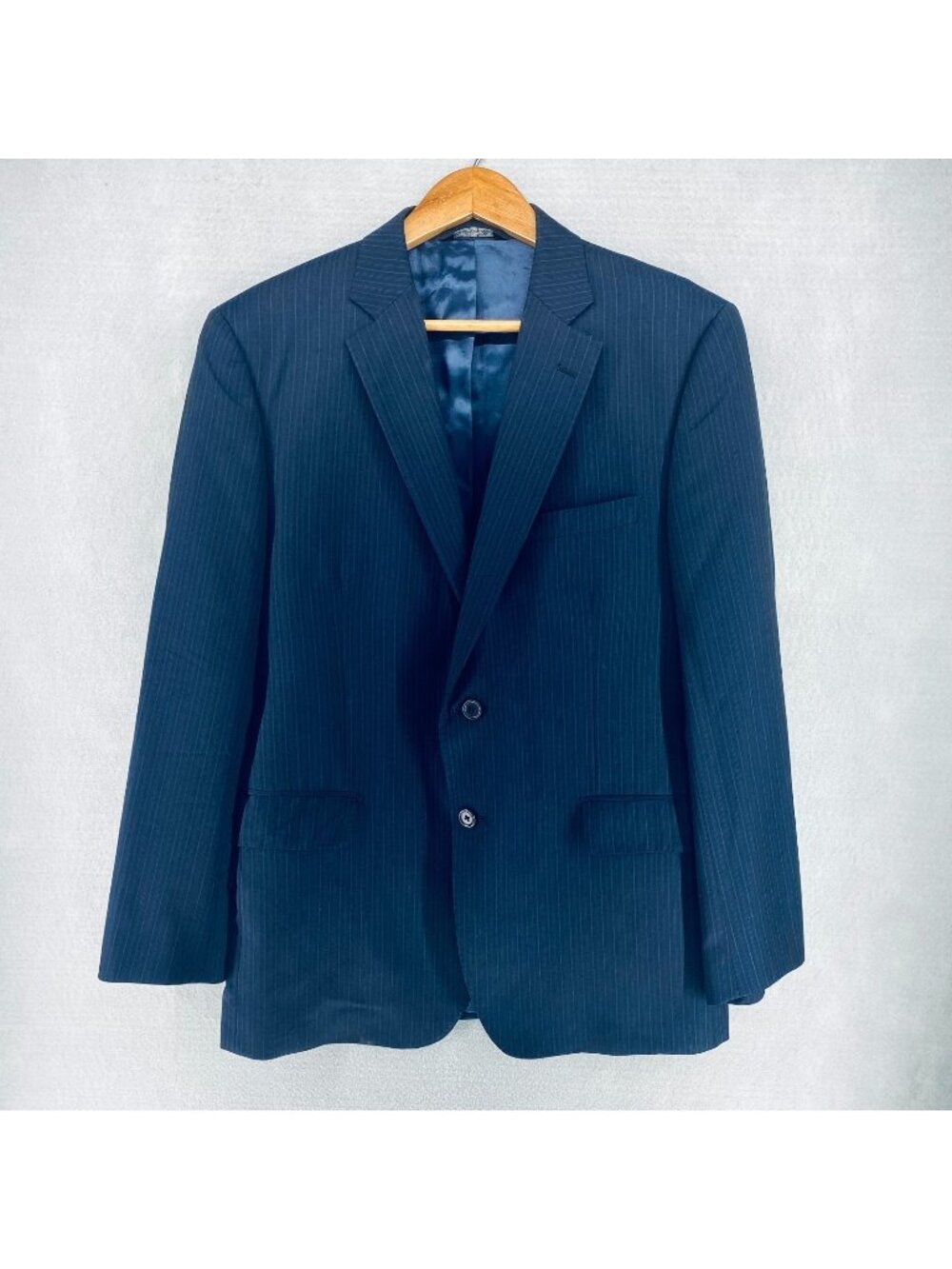 Ermenegildo Zegna Blazer Mens 40R Blue Silk Wool Suit Jacket Tailored Italy
